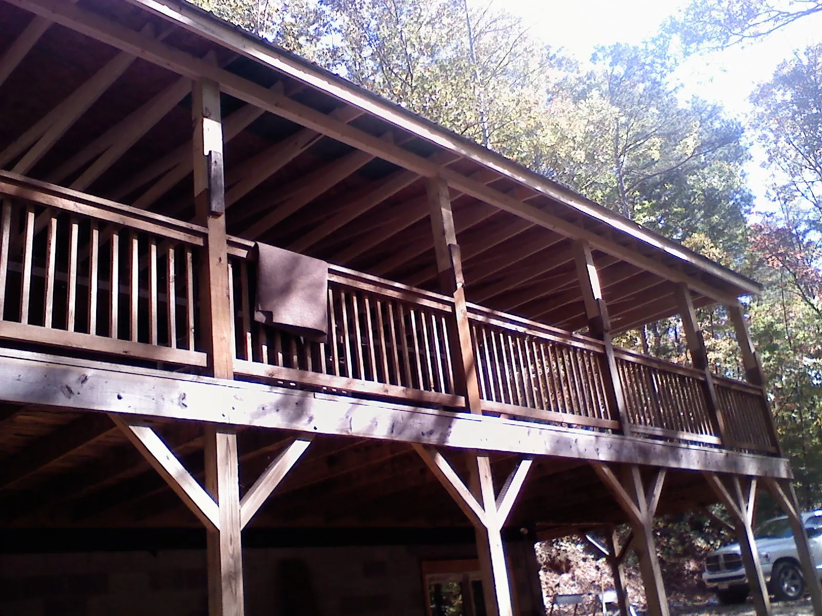 Timber framing under a new elevated porch and deck — Roof Leak Repair in Duvall by Roofing Brothers